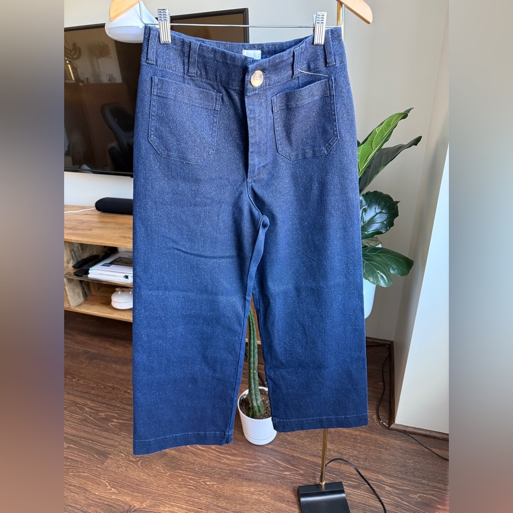The Colette High-Rise Cropped Wide-Leg Jeans by Maeve: Sparkle Edition - Picture 6 of 8